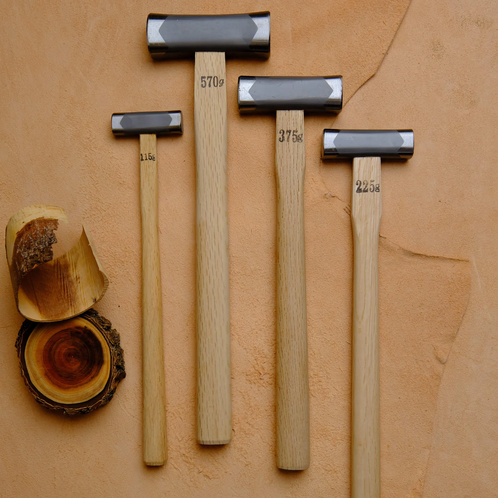 4-kaku Genno Hammer 225g with White Oak Handle