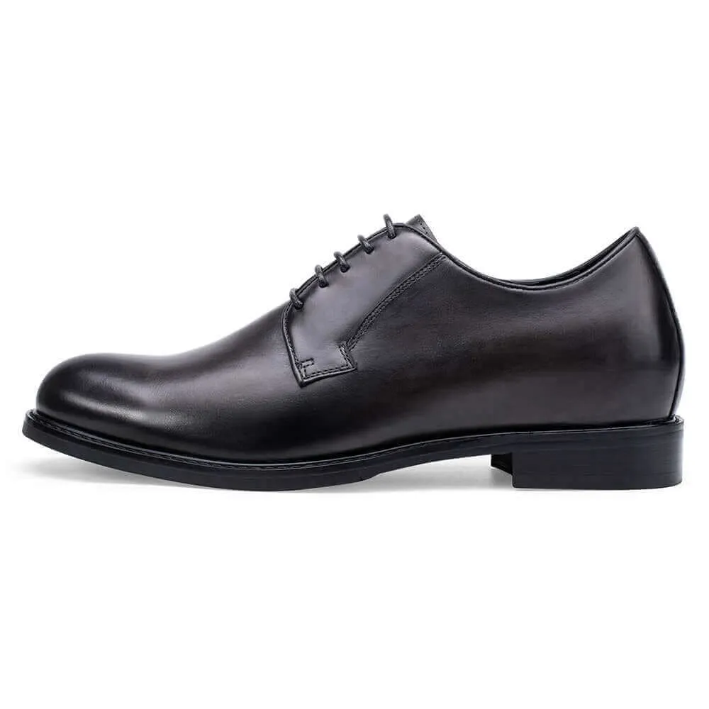 6CM / 2.36 Inches Taller - CMR CHAMARIPA Men's Shoes That Make You Taller - Height Increasing Shoes - Black Cow Leather Derby Shoes