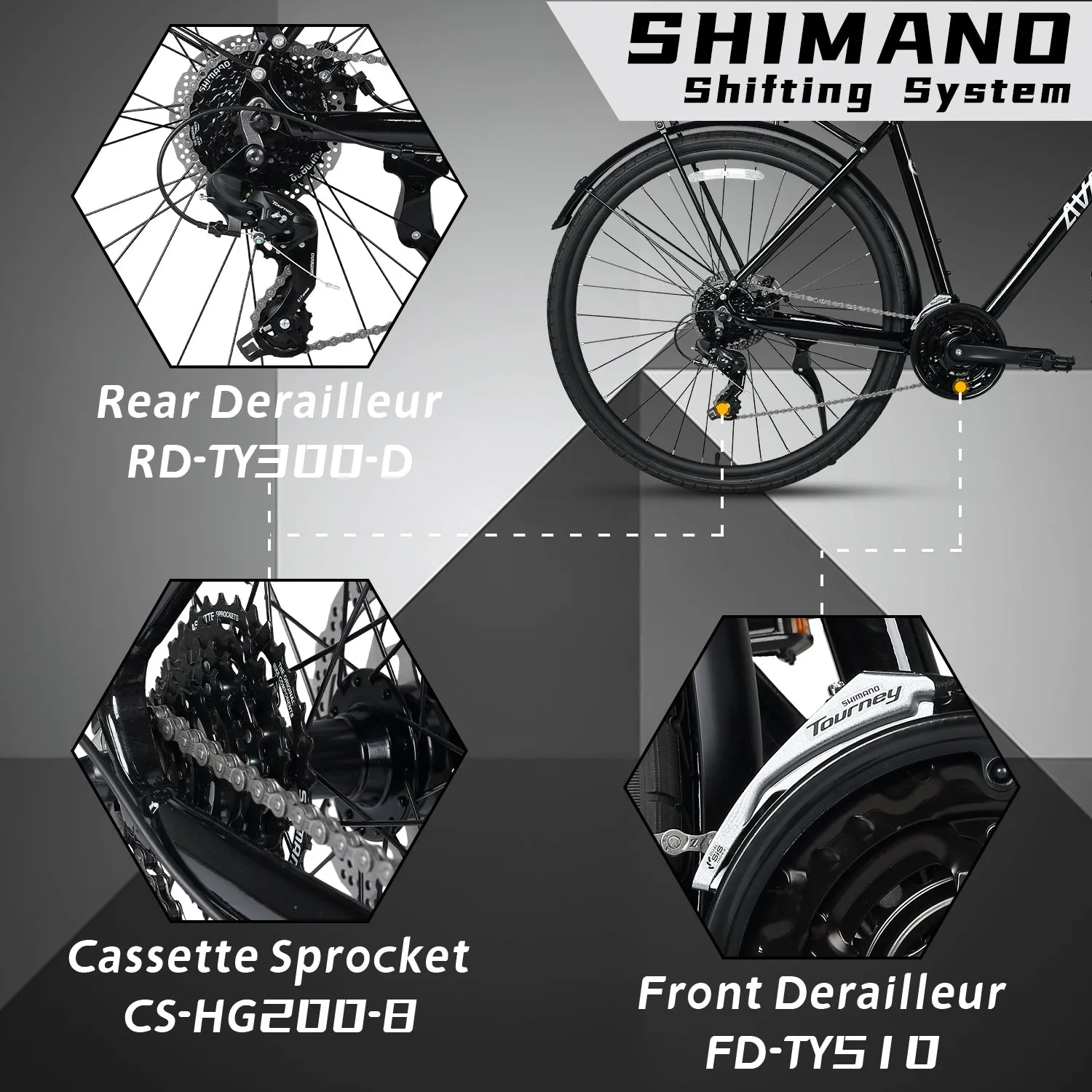 700C Hybrid Bike with 24 Speed for Men-Uranus