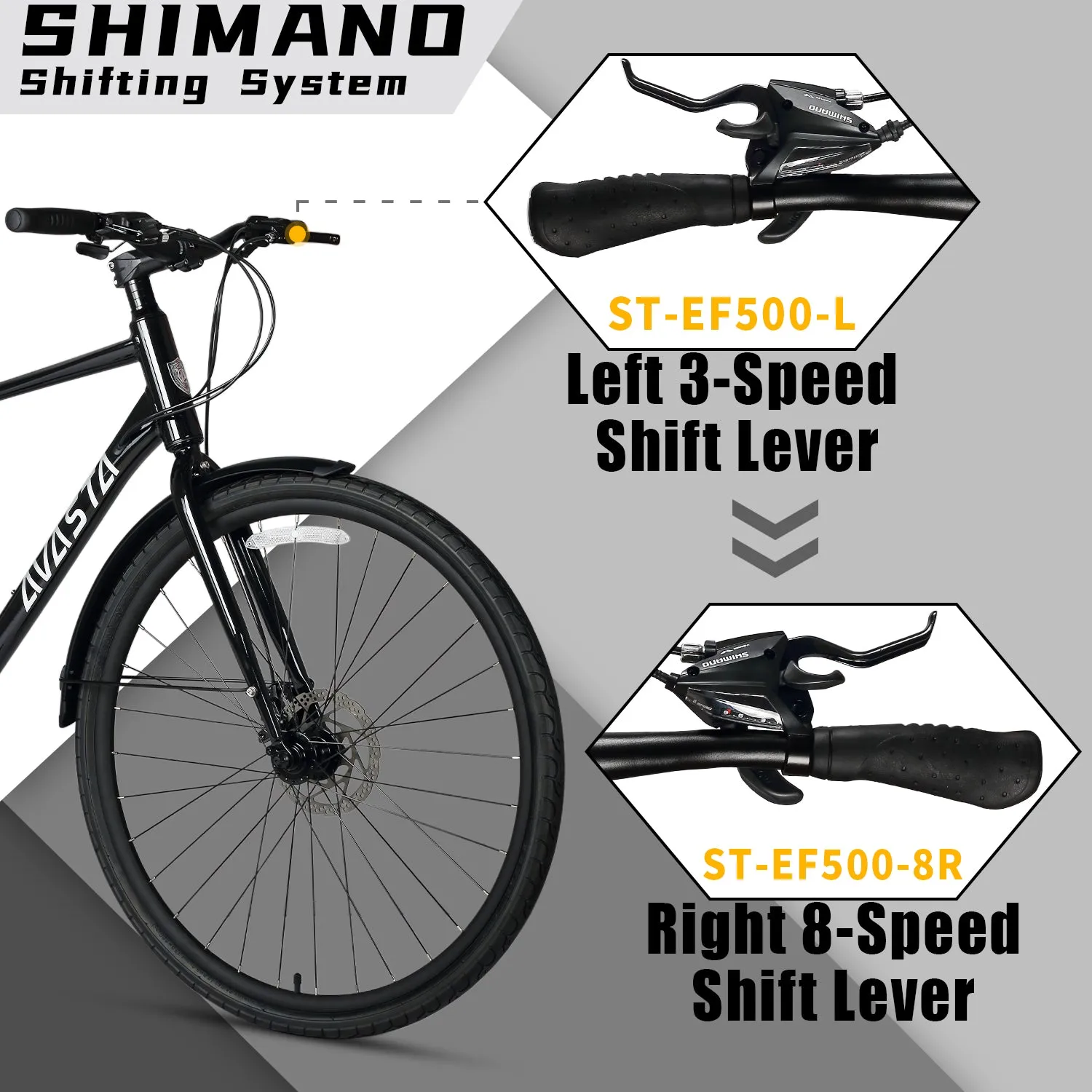 700C Hybrid Bike with 24 Speed for Men-Uranus