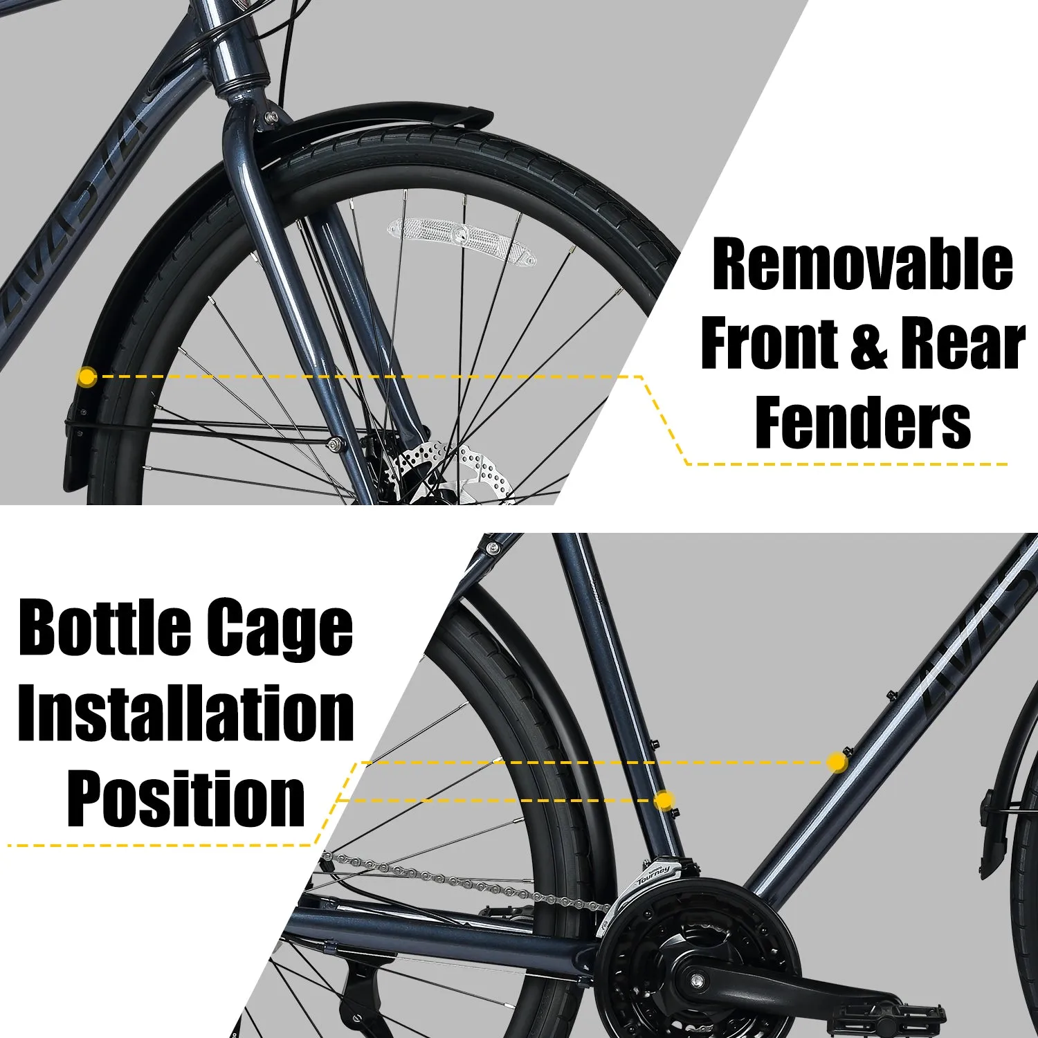700C Hybrid Bike with 24 Speed for Men-Uranus