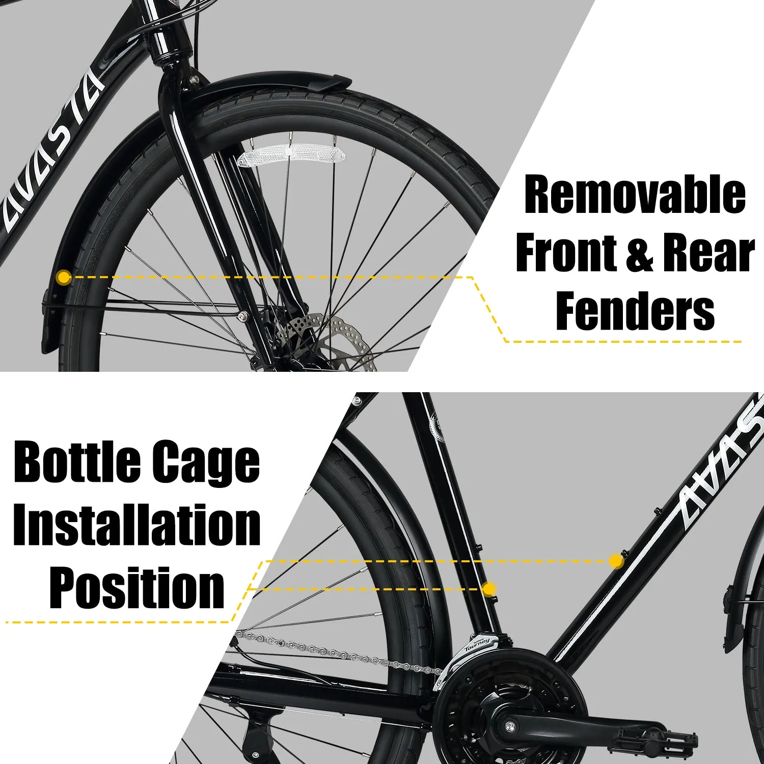 700C Hybrid Bike with 24 Speed for Men-Uranus