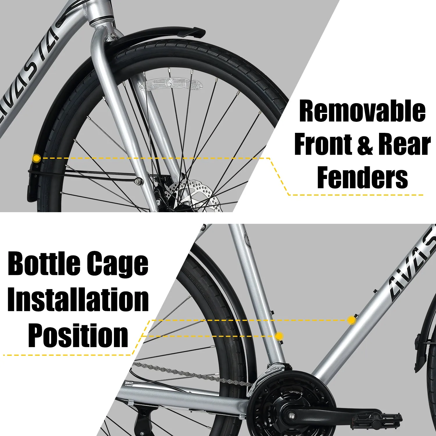 700C Hybrid Bike with 24 Speed for Men-Uranus