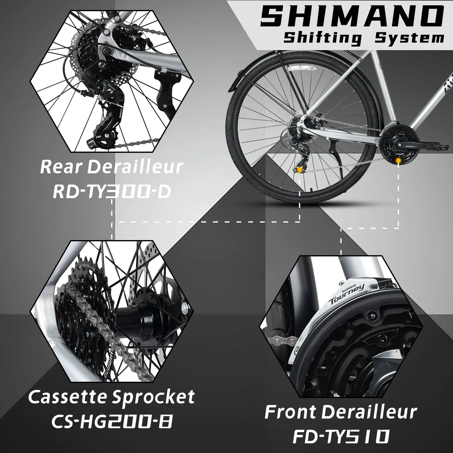 700C Hybrid Bike with 24 Speed for Men-Uranus