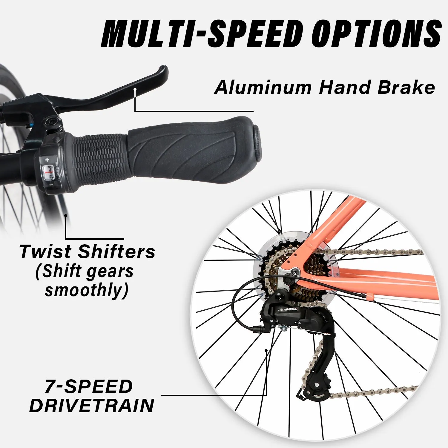 700C  Hybrid Bike with 7 Speed for Women-Populus