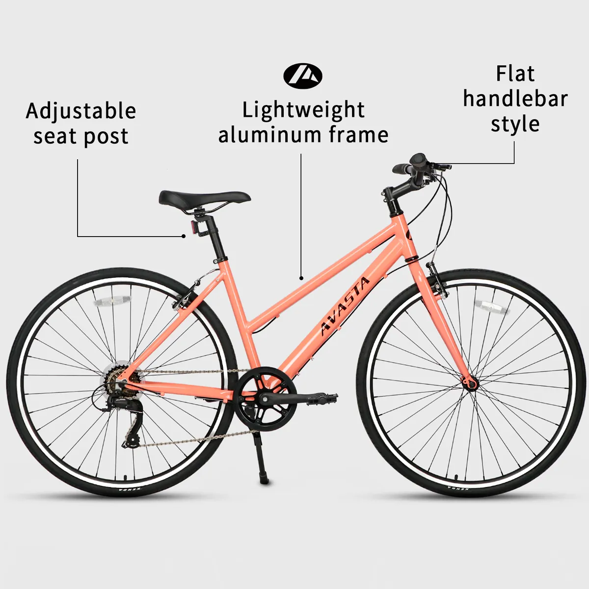 700C  Hybrid Bike with 7 Speed for Women-Populus