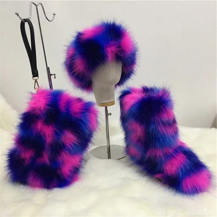 Adult Faux Fur Headband/Boots/Bag set 3pcs (SE8017)