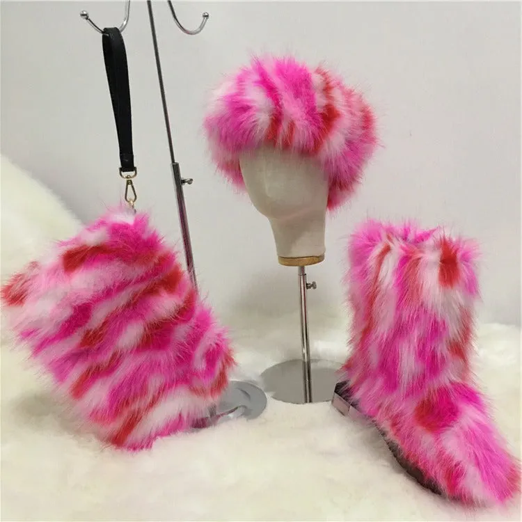 Adult Faux Fur Headband/Boots/Bag set 3pcs (SE8017)