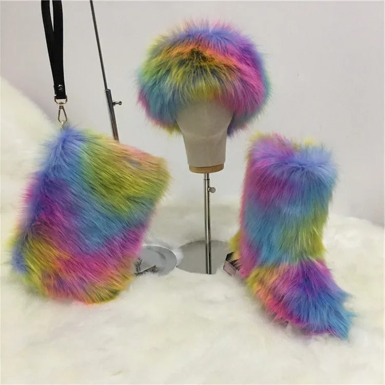 Adult Faux Fur Headband/Boots/Bag set 3pcs (SE8017)