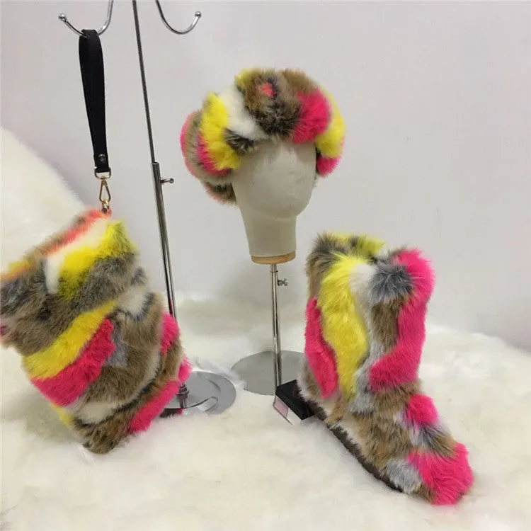Adult Faux Fur Headband/Boots/Bag set 3pcs (SE8017)
