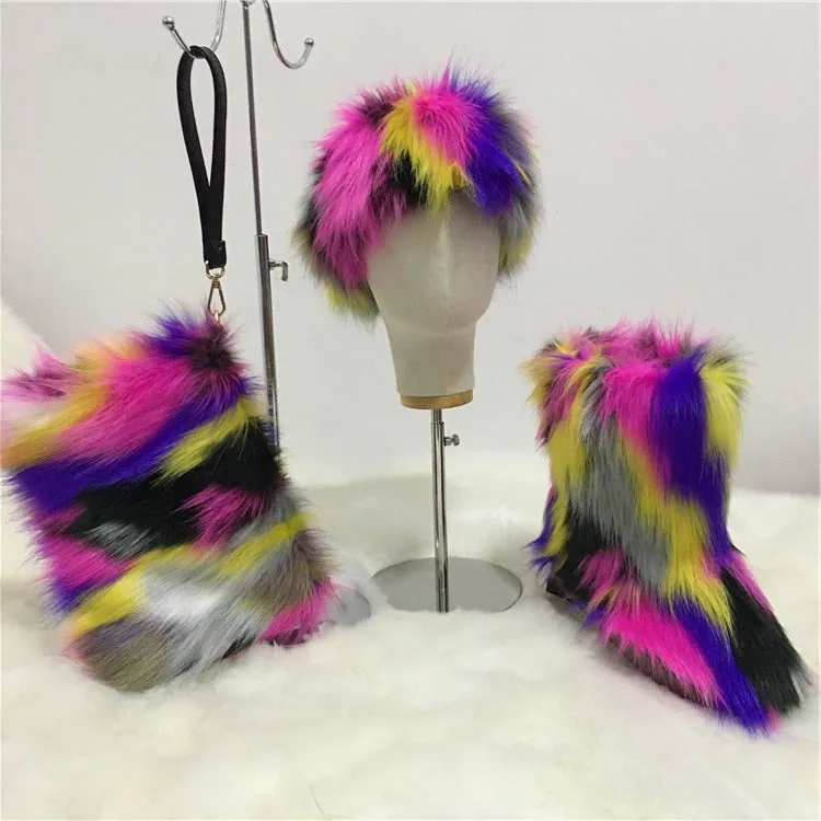 Adult Faux Fur Headband/Boots/Bag set 3pcs (SE8017)
