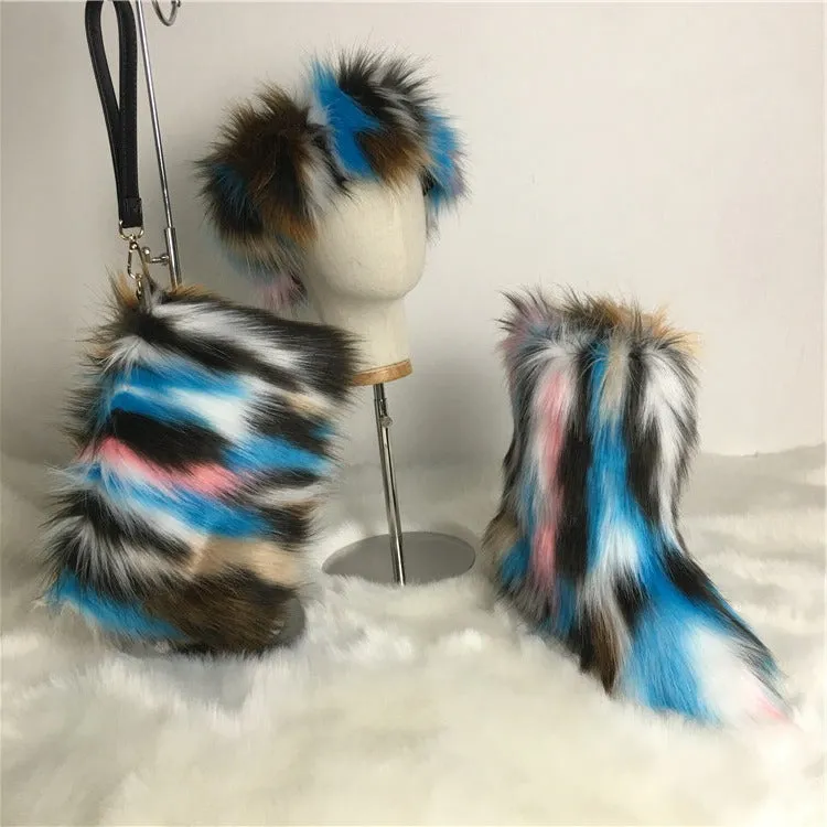 Adult Faux Fur Headband/Boots/Bag set 3pcs (SE8018)
