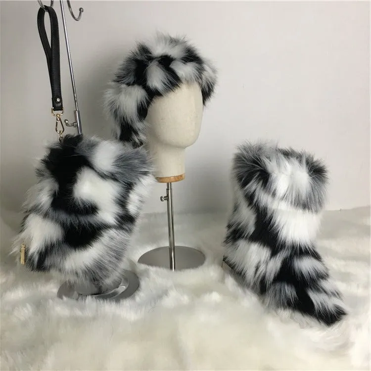 Adult Faux Fur Headband/Boots/Bag set 3pcs (SE8018)