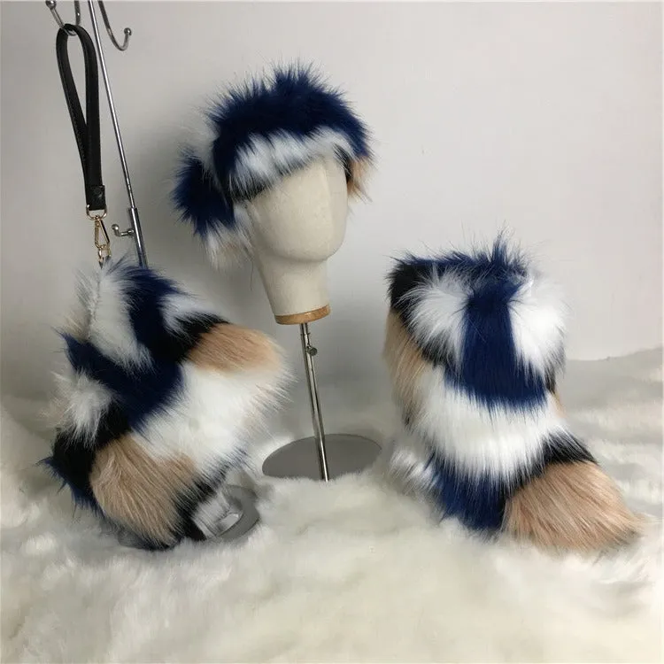 Adult Faux Fur Headband/Boots/Bag set 3pcs (SE8018)