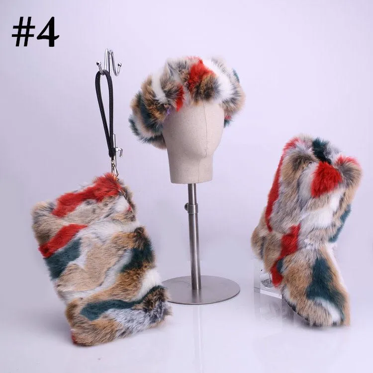 Adult Faux Fur Headband/Boots/Bag set（SE8001)