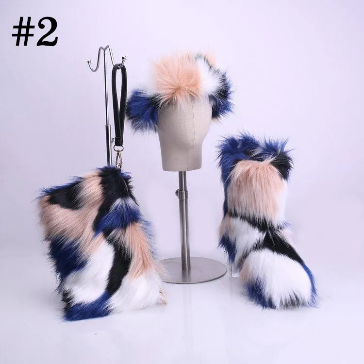 Adult Faux Fur Headband/Boots/Bag set（SE8001)