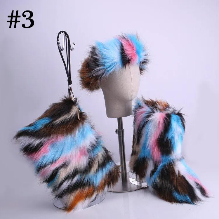 Adult Faux Fur Headband/Boots/Bag set（SE8001)