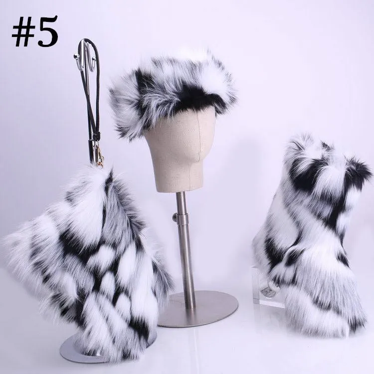 Adult Faux Fur Headband/Boots/Bag set（SE8001)