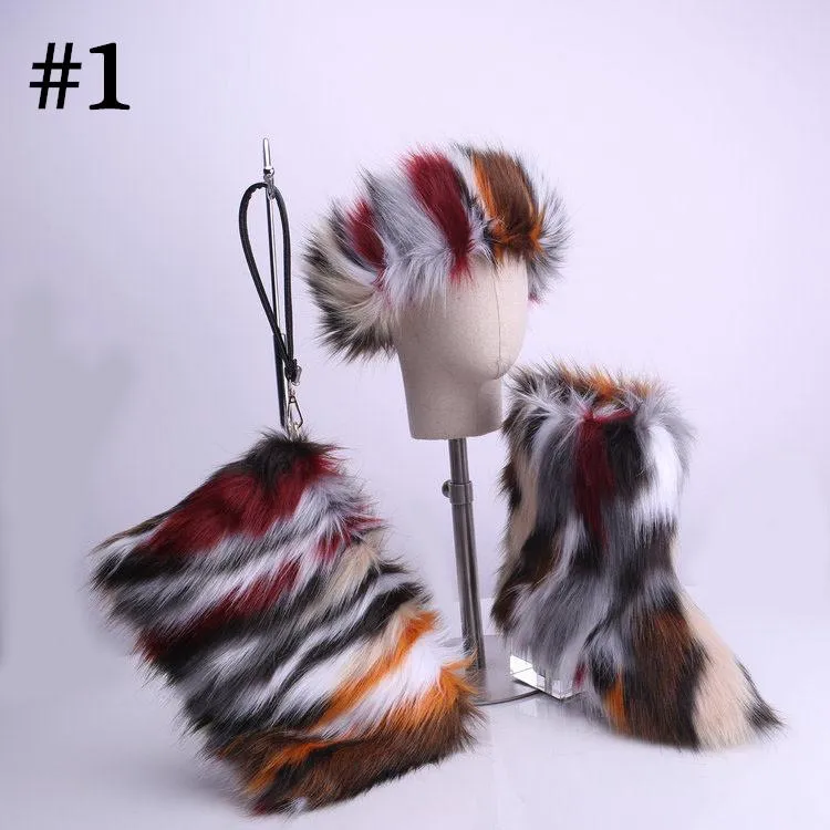 Adult Faux Fur Headband/Boots/Bag set（SE8001)