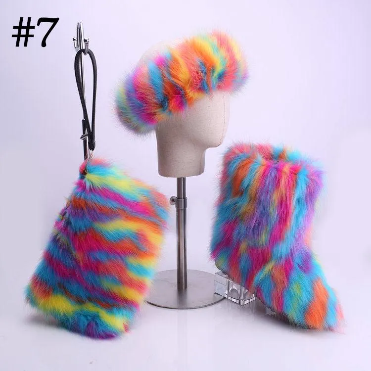 Adult Faux Fur Headband/Boots/Bag set（SE8001)
