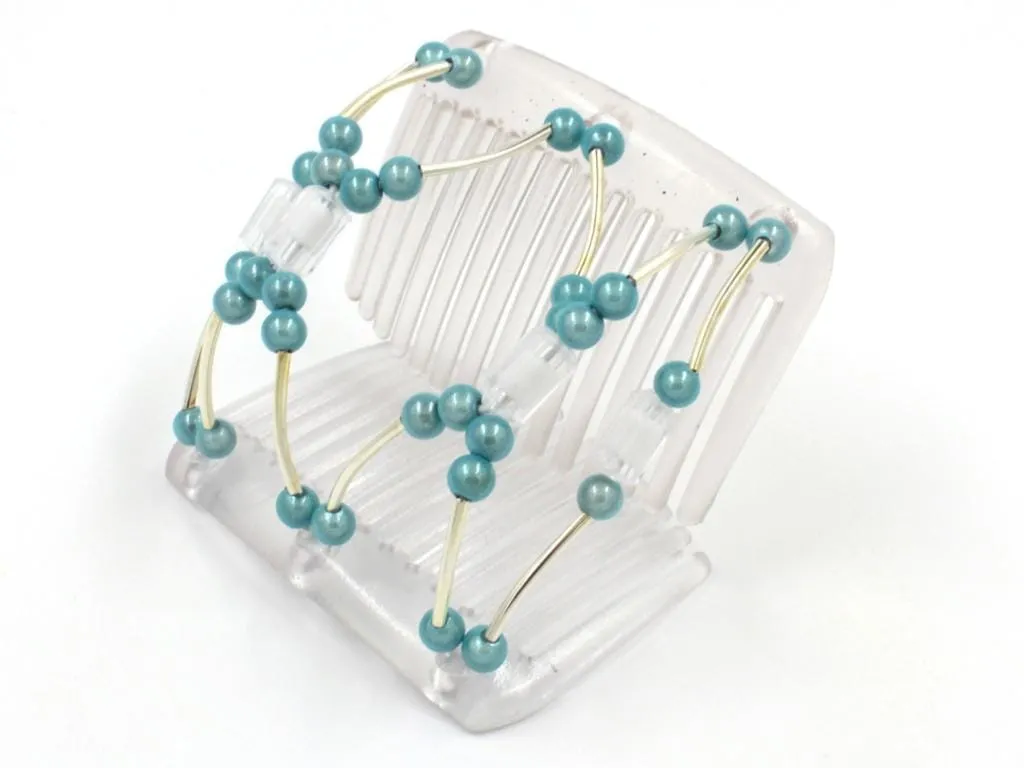 African Butterfly Chameleon Hair Comb - Beada Tube Clear 12