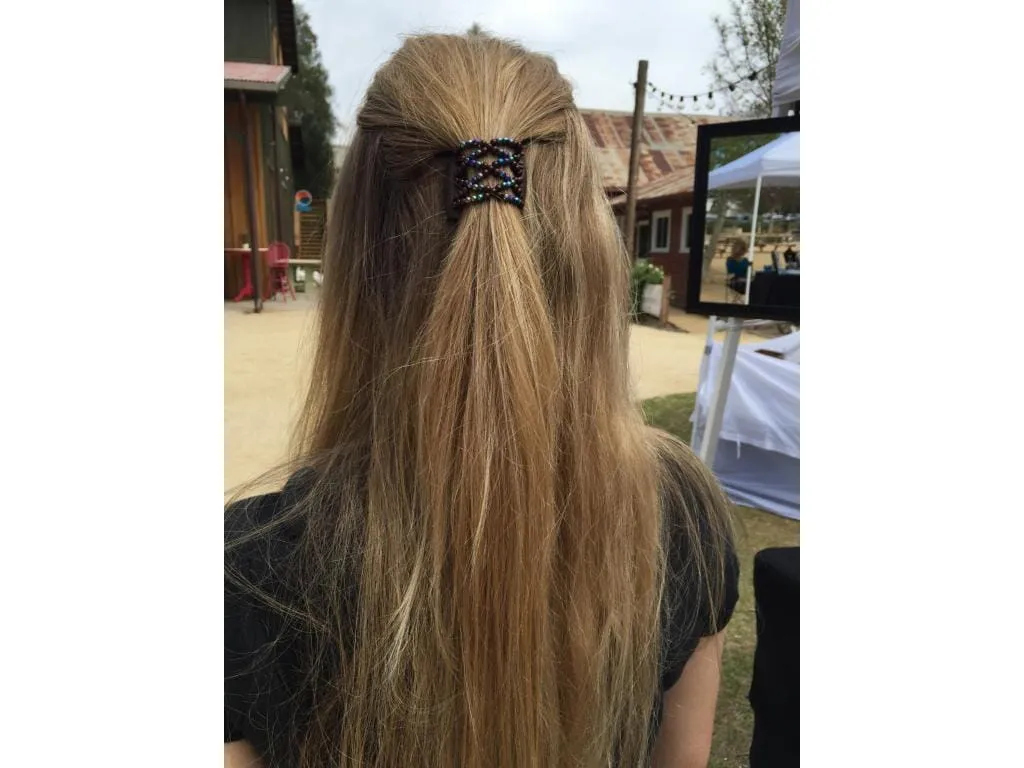 African Butterfly LadyBug Hair Comb - Black Pearl 43
