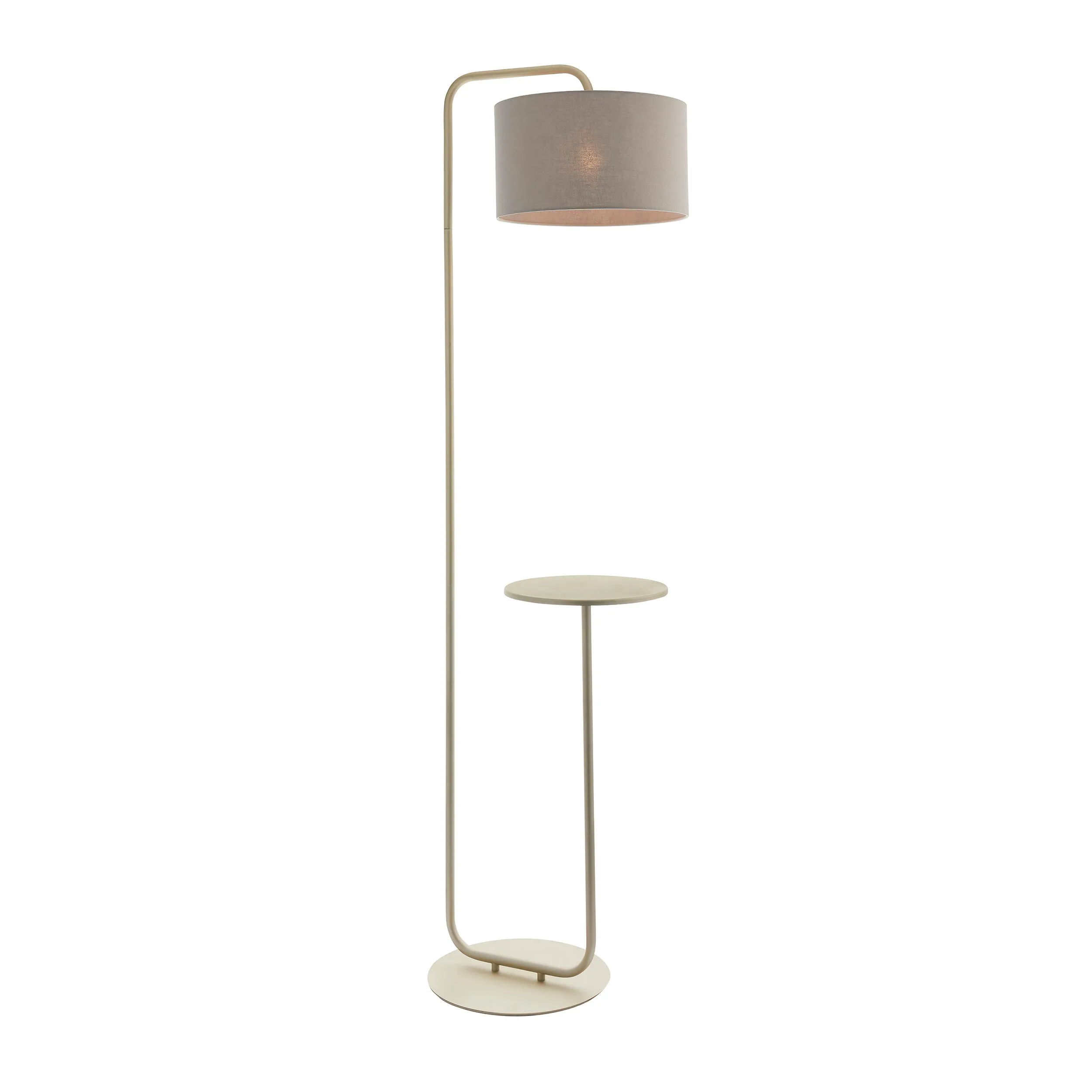 Amos Hybrid Floor Lamp with Table Satin Champagne
