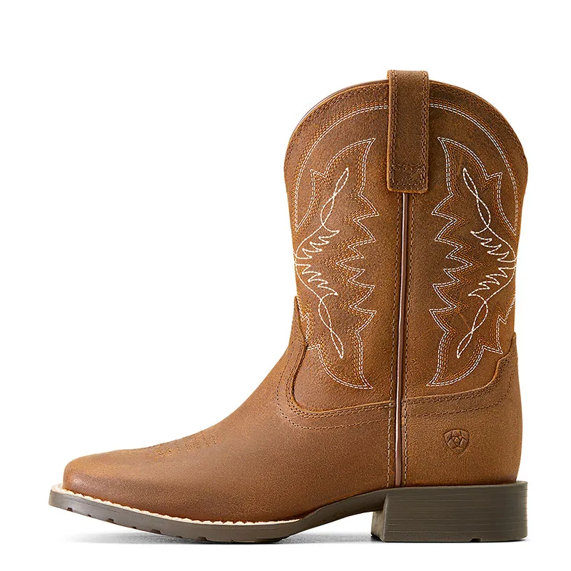 'Ariat' Youth 8.5" Hybrid Rancher Western Square Toe - Distressed Tan