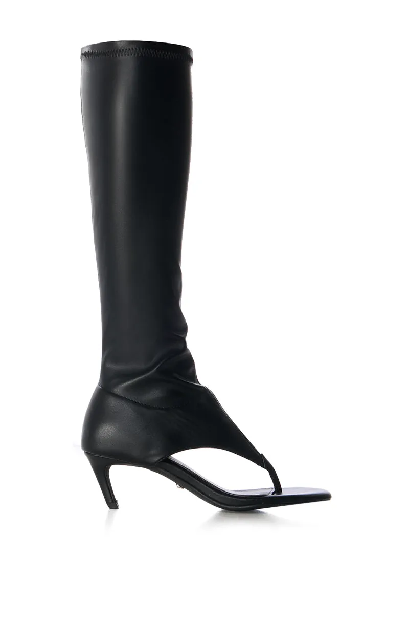 AZALEA WANG CECILE OPEN TOE SANDAL BOOT IN BLACK