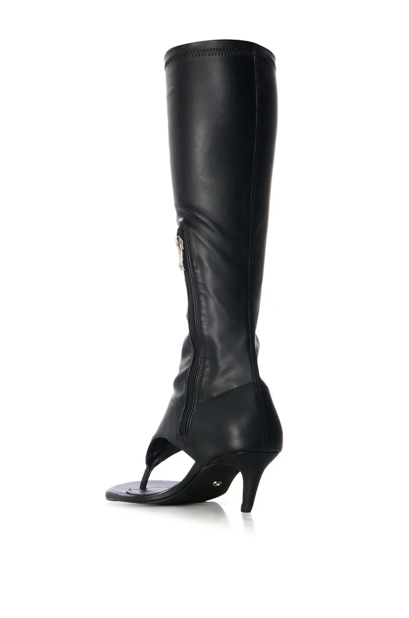 AZALEA WANG CECILE OPEN TOE SANDAL BOOT IN BLACK