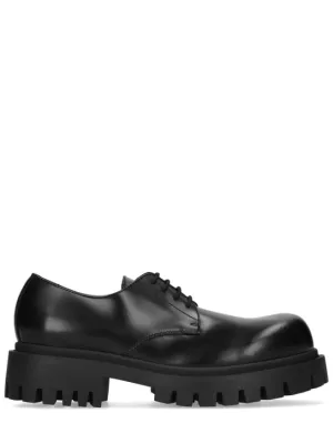Balenciaga   Sergent leather derby lace-up shoes 
