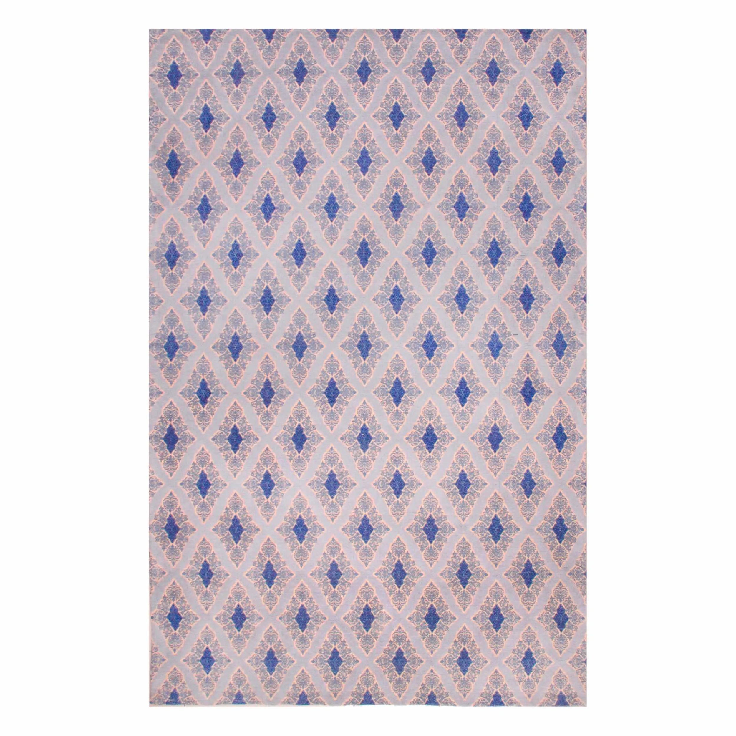Birmingham Diamond Medallion Handwoven Cotton Chenille Area Rug