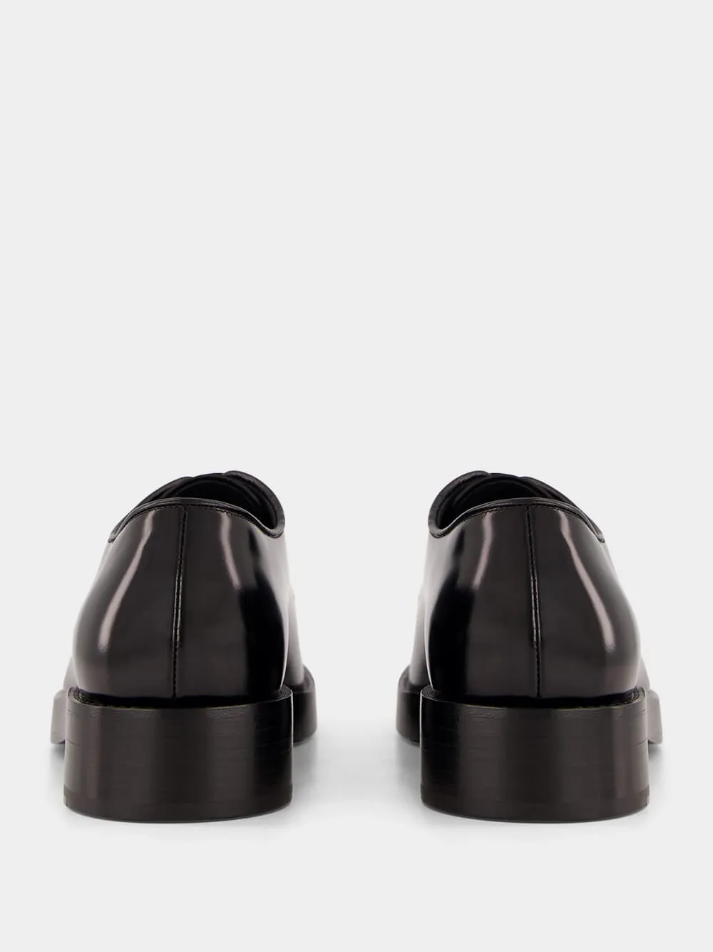 Black Brushed Leather Derby Shoes