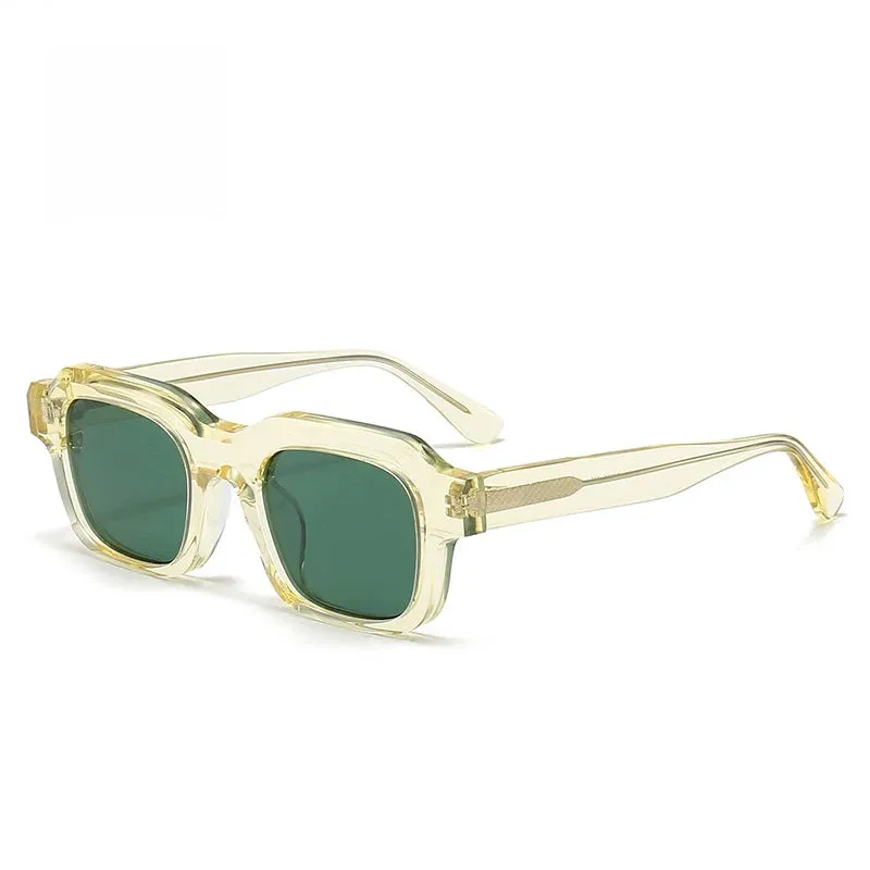 Black Mask Men's Full Rim Square Acetate Sunglasses 402450