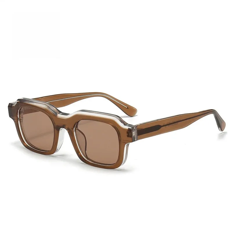 Black Mask Men's Full Rim Square Acetate Sunglasses 402450