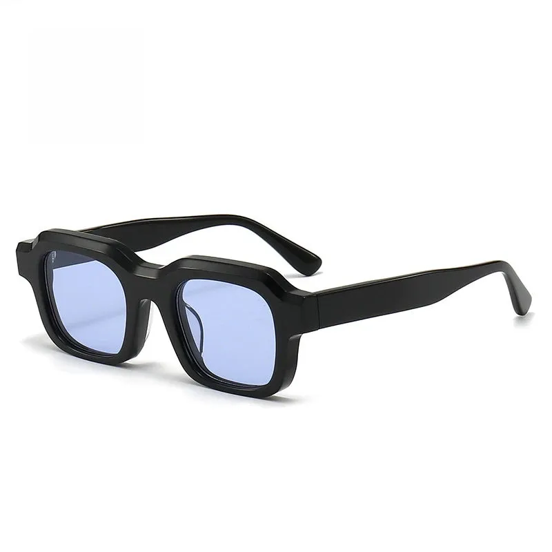 Black Mask Men's Full Rim Square Acetate Sunglasses 402450