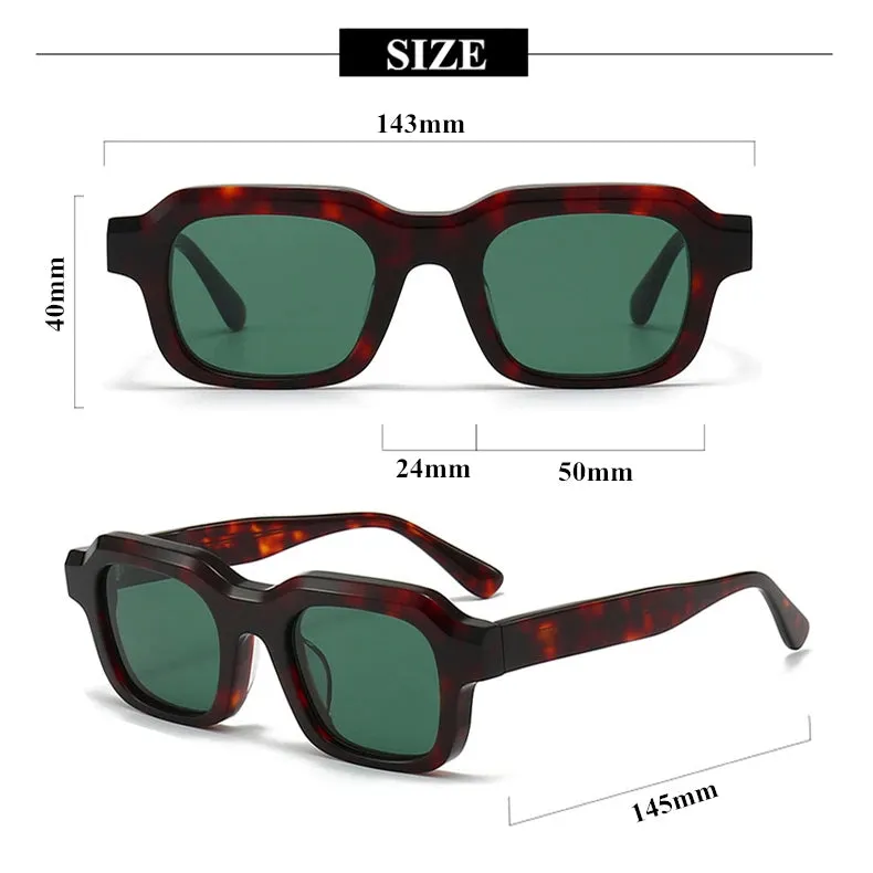 Black Mask Men's Full Rim Square Acetate Sunglasses 402450