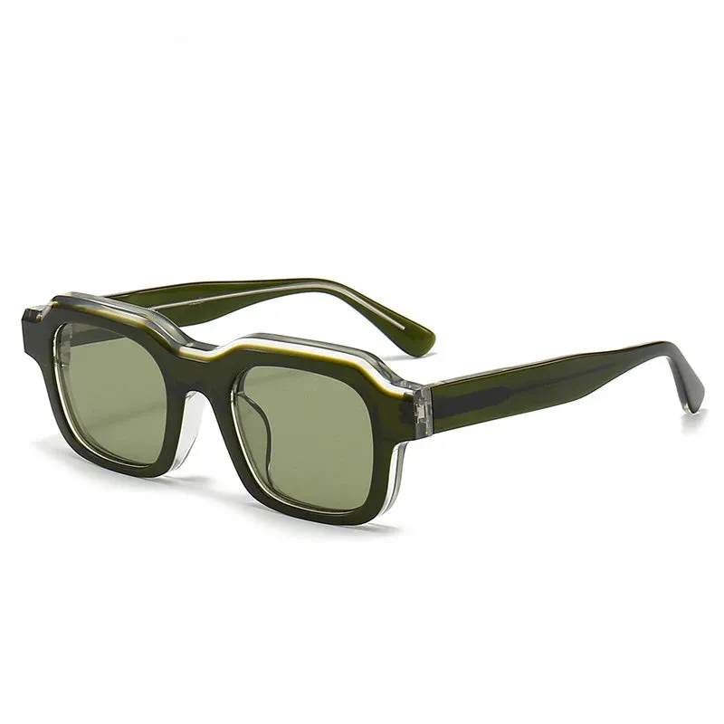 Black Mask Men's Full Rim Square Acetate Sunglasses 402450