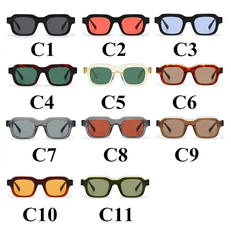 Black Mask Men's Full Rim Square Acetate Sunglasses 402450