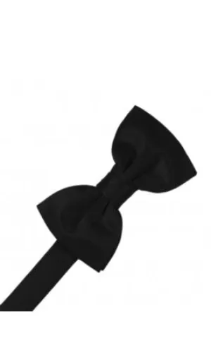 Black Satin Pre-Tied Formal Bow