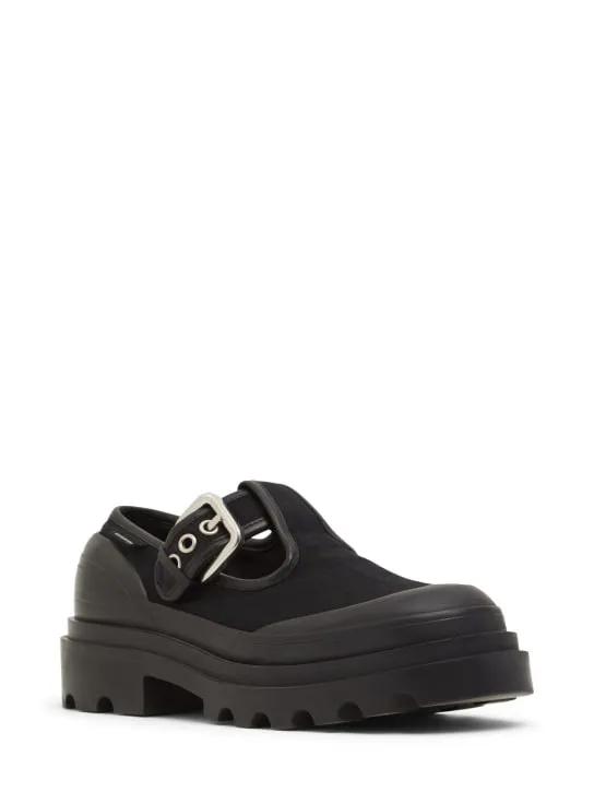 Bottega Veneta   70mm Trek canvas Mary-Jane shoes 