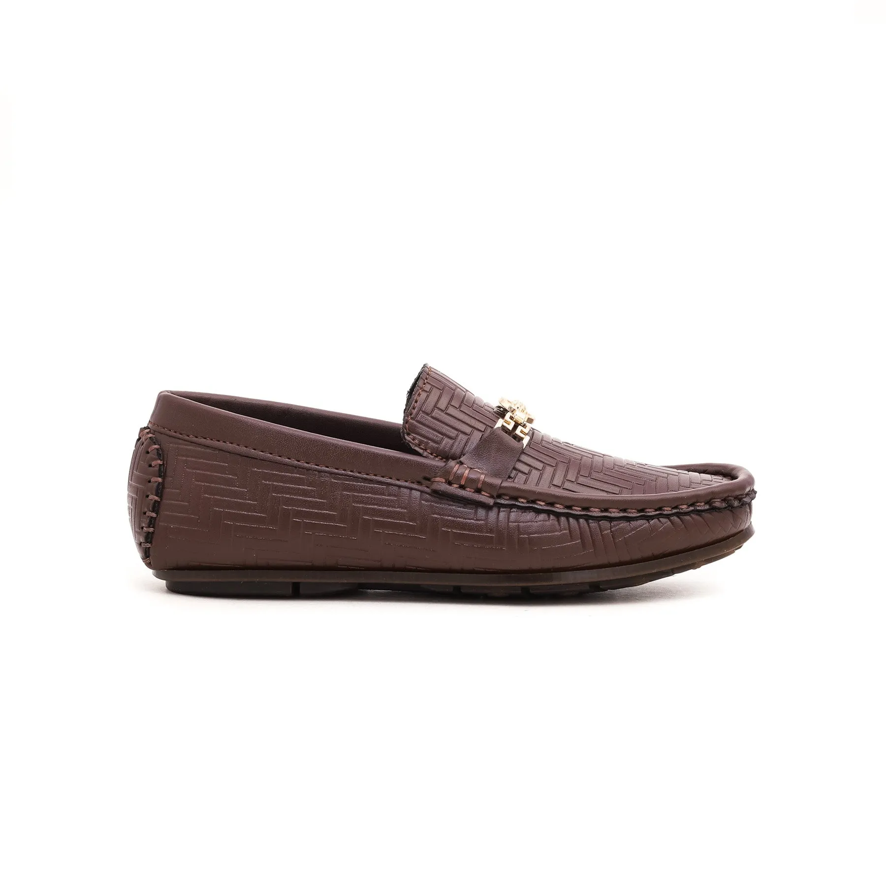 Boys Brown Formal Moccasin KD0393