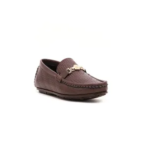 Boys Brown Formal Moccasin KD0393