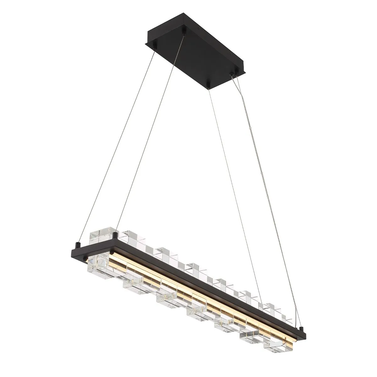 Bruco 2 Lights 35 in. LED Chandelier Black Finish