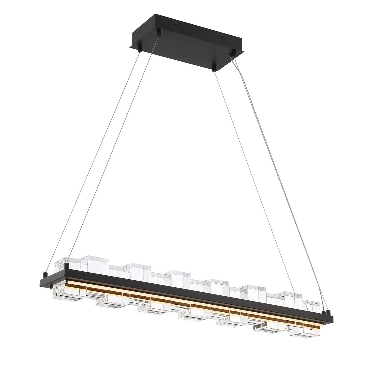 Bruco 2 Lights 35 in. LED Chandelier Black Finish