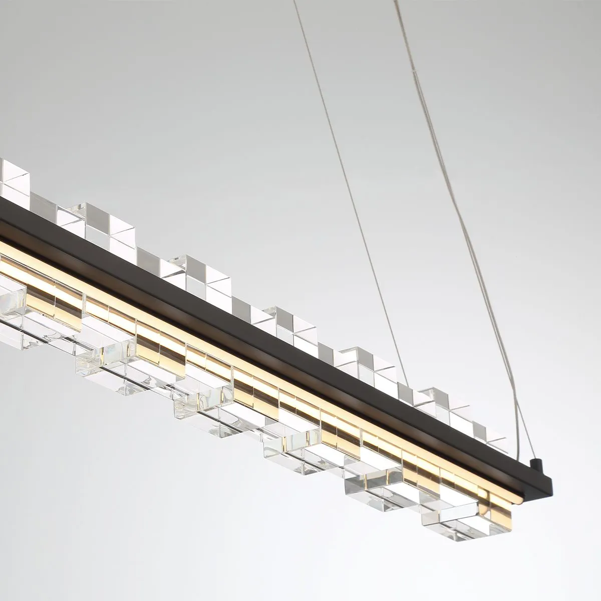 Bruco 2 Lights 35 in. LED Chandelier Black Finish