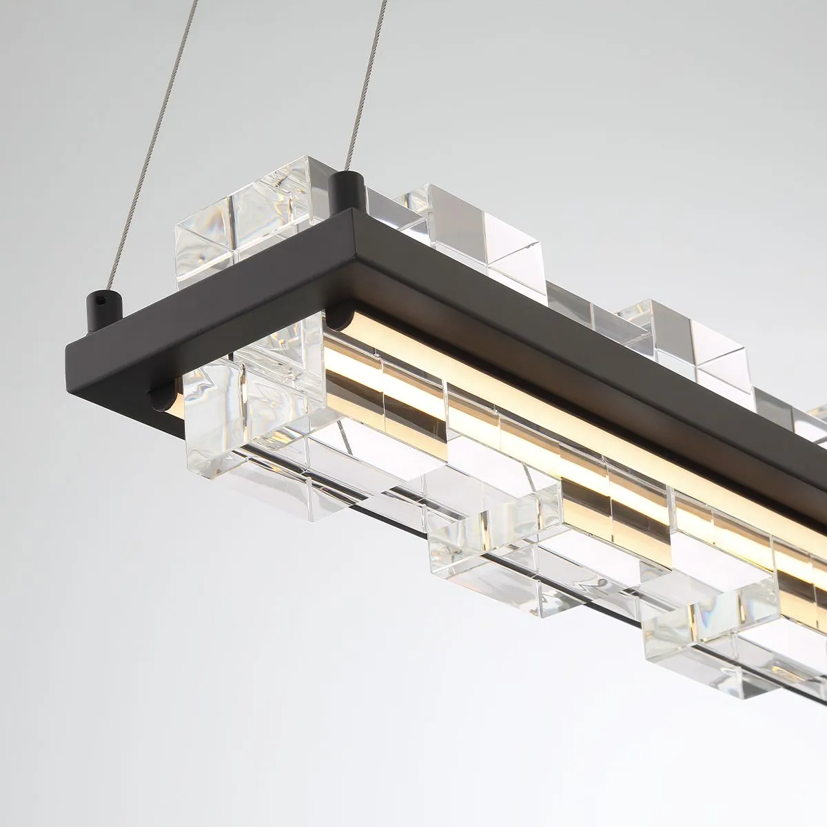 Bruco 2 Lights 35 in. LED Chandelier Black Finish