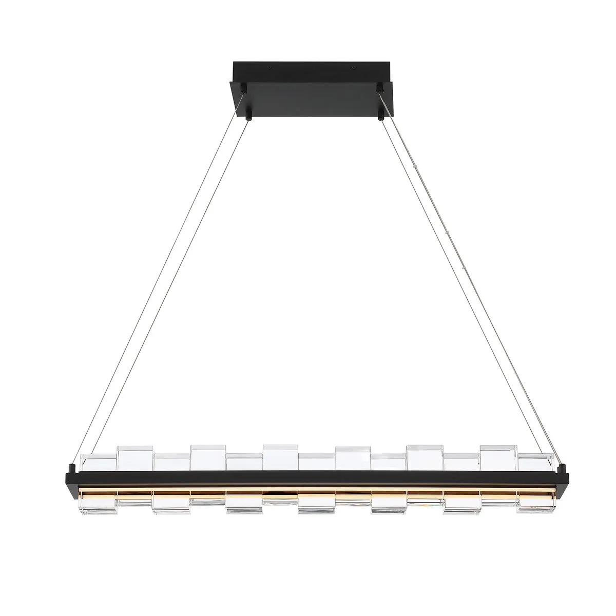 Bruco 2 Lights 35 in. LED Chandelier Black Finish