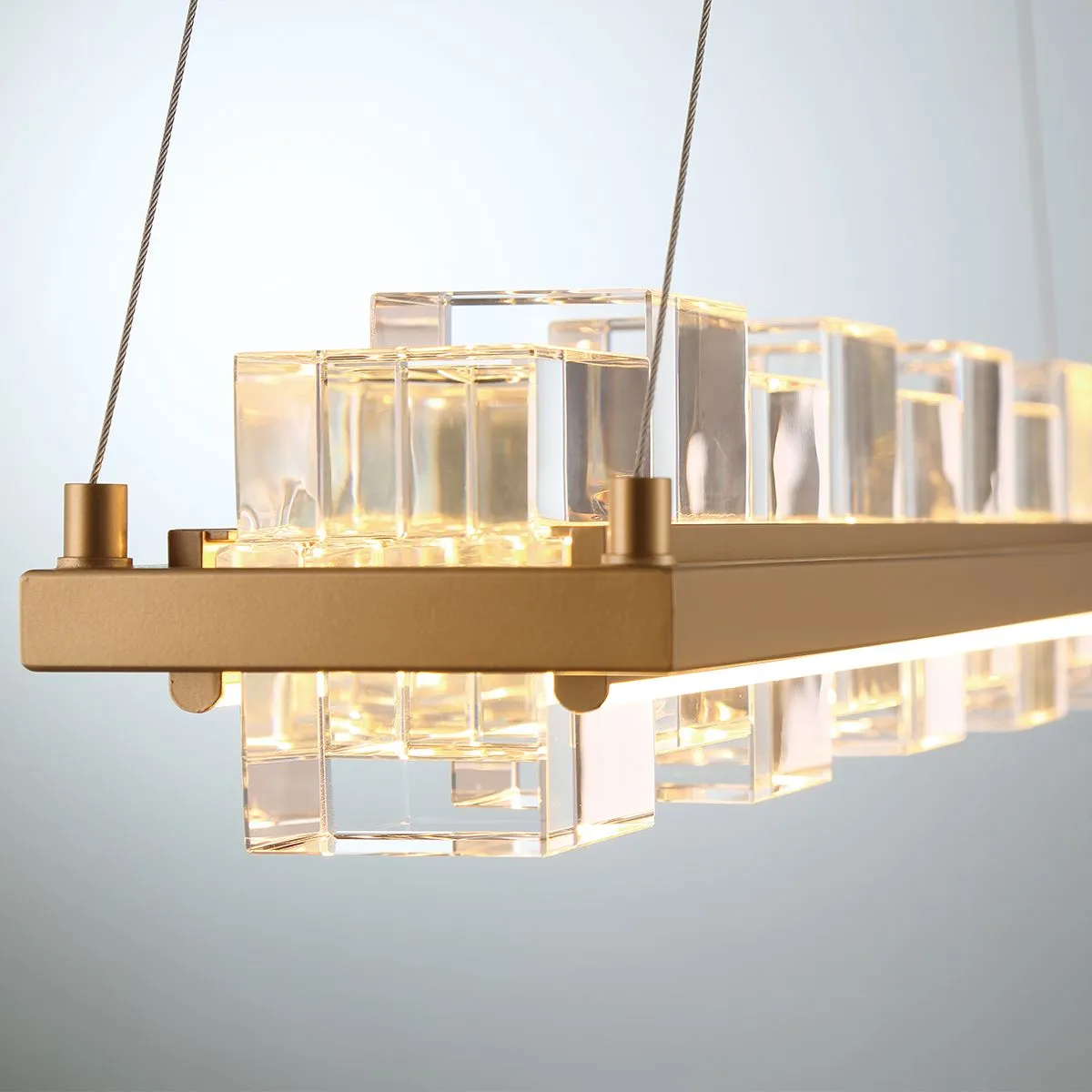 Bruco 2 Lights 35 in. LED Chandelier Gold Finish