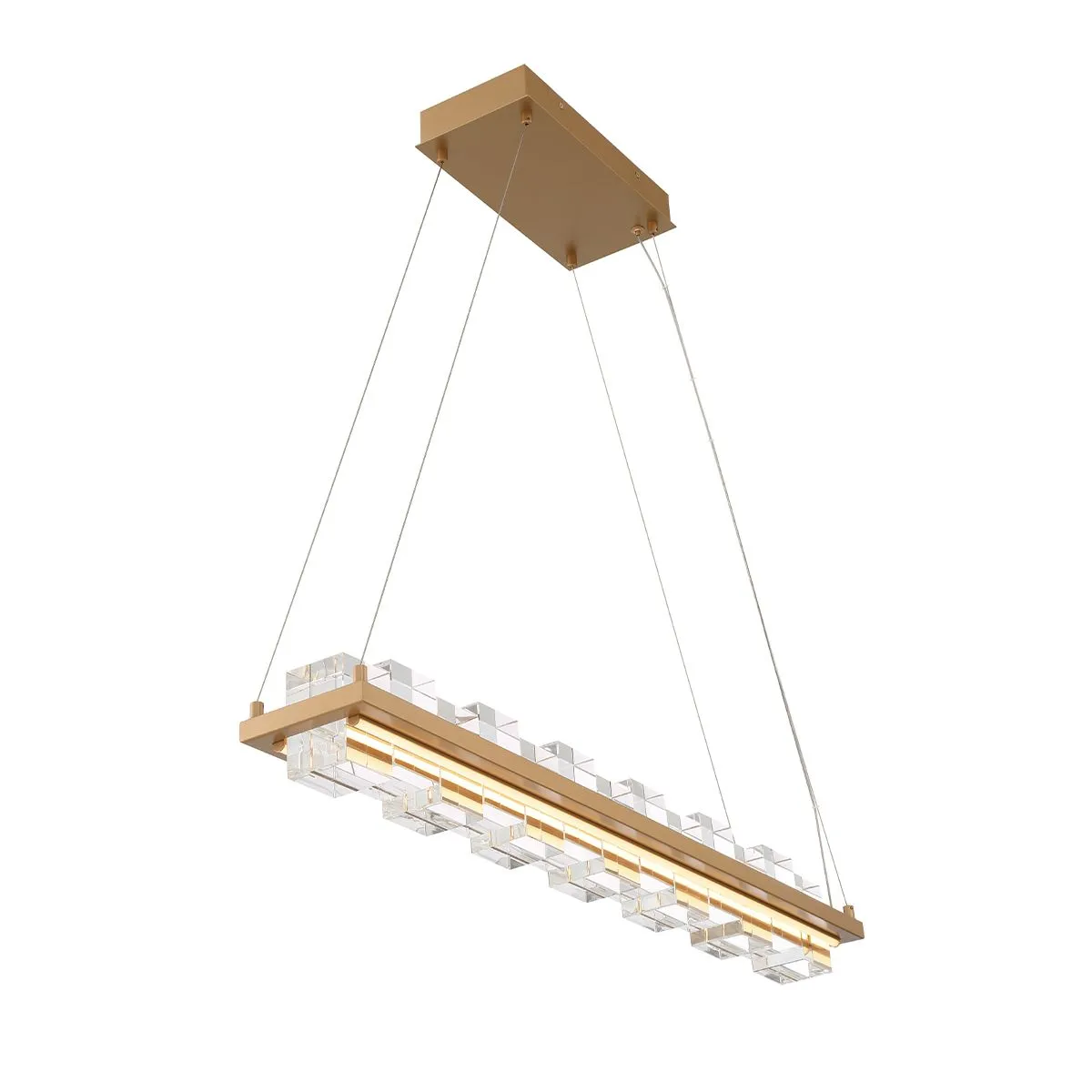 Bruco 2 Lights 35 in. LED Chandelier Gold Finish